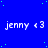 Blue background with green dots and repeated white text 'jenny <3' in a pattern