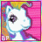 Animated contact sheet of a My Little Pony-style cartoon pony with changing text banners, displayed in a 3x3 grid layout on a gray background.