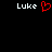 Pixelated text 'Luke' appears on both sides of a red heart symbol against a black background.