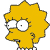 Pixelated yellow cartoon character with large white eyes, black pupils, and a small red dot on the cheek.