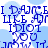 Blue pixelated text on a light blue and white background with repeating patterns.
