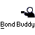 Pixelated character with white spherical head and black body holding a camera, repeated across gray background with red overlay and text.