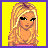 Pixel art contact sheet of four frames showing a blonde character in various poses with yellow background and pink text "Prep".