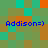 Pixelated of green, teal, and orange squares with blue text reading "Addison=)" repeated four times across the image