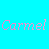 Two side-by-side display the word 'Carmel' in pixelated text; left has pink letters on cyan background, right has cyan letters on magenta background