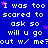 Blue background with repeated white text "I was too scared to ask so will u go out w/ me?" and scattered pink stars.