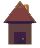 Pixelated house icons in brown and maroon tones arranged in a , each with variations in roof shape, chimney presence, door/window details