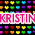 A static image with a black background filled with repeating rainbow-colored heart shapes, featuring multiple text overlays in pink and black fonts.