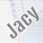 Two side-by-side animated frames of a pixelated text icon showing "JAGU" in stylized letters with varying stroke thickness and background transparency effects.
