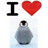 Black capital 'I' text, red heart symbol, and pixelated penguin on light blue background.