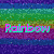 Pixelated rainbow gradient background with 'Rainbow' text, yellow smiley face with 'Smiles' text, landscape with rainbow and 'Haven!' text, and gray cat on grass with 'Bianca D' text.