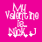 Pixelated pink background with white text reading "My Valentine is Nick J" and four white stars below the name.