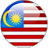 Static circular icon featuring the Malaysian flag design with blue, red, white stripes and a yellow crescent-star on a blue field.