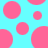 Static image of pink circles on a cyan background with one circle having a missing segment.