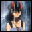 A 48x48 pixel animated buddy icon featuring a stylized anime character with long dark hair and red highlights, alongside text reading "Anime IM" and "com" on a black background.