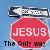 A static icon with a red octagonal shape containing the text "JESUS" in white, a black and white arrow above it, and partial text "The Only Way" below.