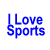 Animated sequence showing sports-themed icons with 'I Love Sports' text, featuring basketballs, soccer balls, and tennis balls in various positions.