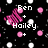 Pixelated black background with pink and white circular dots, multiple pink pixel-art figures, and white text reading 'Ben + Hailey', 'Becca + Link', and 'My best friends'.