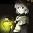 Pixelated anime-style character holding glowing yellow lantern with text 'Anime IM' and 'COM' on black background.