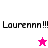 A split-screen animation with alternating pink and white backgrounds displaying 'Laurenn!!!' text and a star symbol.