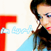 A static image shows a person with long dark hair wearing a light blue top, with a red shape and light blue text on the left side.