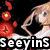 Anime-style character with brown hair and white top appears on left, while heart-shaped flame and 'loves' text appear on right, with 'Seeyins' and 'Green' text below.