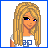 Pixel art contact sheet showing a blonde character's full body and text reading "Blondes Really have more FUN" in blue block letters.