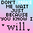 Pixelated text on a gradient background with variations in punctuation and layout across four