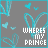 Animated contact sheet of a 4x4 grid showing sequential frames of an icon with cyan bunny ears, butterflies, and the text "WHERE'S MY PRINCE" on a gray background where one letter changes color per frame.
