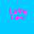 Four quadrants display 'LoVe LiFe' text in pink pixelated font against blue, green, and cyan backgrounds with no visible animation changes.