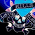 Pixelated static image of a character with pink ears and blue accents against dark background.