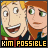 Pixelated cartoon image of two characters with orange hair and green eyes, one smiling broadly, the other neutral, with yellow text below.