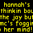 Yellow pixelated text on black background with red highlighted sections, repeating phrases and names in a dense pattern.