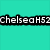 A turquoise background displays text and a central image of two people embracing, with pixelated text reading "ChelseaH52 is sooo TEAM" and "EDWARD =D".