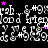 Animated sequence of white text repeating 'friend' and '& #9; friend' with scattered purple stars on black background, showing pixel-level animation changes.