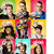 colorful cartoon-style character icons with a single animated close-up showing subtle facial movement