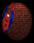Spider-Man in red and blue costume hangs from brick wall background with white eyes, transitioning to web-shooters firing white webs.