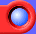 Two side-by-side frames show a red circular frame with a blue sphere inside; the sphere's color shifts from light blue to dark blue.