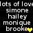 Pixelated text lists names with a heart symbol, displayed in two on a black background with white and colored text