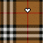 Pixelated plaid background with two heart icons, one white and one red, positioned on intersecting lines.