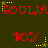 Red pixelated text 'SOULJA SOULJA SOULJA' and 'BOY BOY BOY' arranged in on a dark green background with yellow stars
