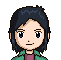 Pixel art character with multiple transformation states showing facial expressions, clothing changes, and demonic forms.