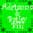 Green background with repeated white text 'Adriana & Bailey FII' in pixelated font, bordered by black dashed lines and asterisks forming a pattern
