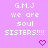 Pixelated text on a pink background with two heart symbols below the text.