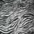 Static pixelated image composed of black, white, and gray squares arranged in horizontal bands with diagonal transitions between light and dark areas.