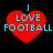 Red heart-shaped icon with cyan text "I LOVE FOOTBALL" on black background, showing pixelated animation changes