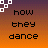 A 48x48 pixel animated contact sheet displaying seven frames of a text-based buddy icon with orange and purple gradient backgrounds, white square corner accents, and black pixelated text.