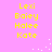 Yellow text on pink background with white pixel dots, two identical vertical of names and scattered white dots in