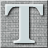 Static 48x48 pixel icon featuring a large light gray capital letter T with dark gray outline on a medium gray background, rendered in low-resolution pixel art style.