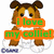 Pixelated dog icon with brown and white fur, sitting pose, three versions show text overlay change from 'i love my collie!' to no text.